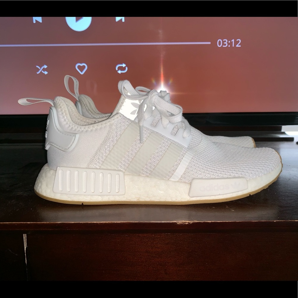 All white adidas nmd